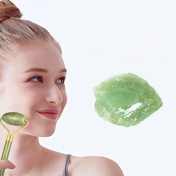3w1 Masażer do twarzy KAMIEŃ GUA SHA z jadeitu zestaw roller wałek masażu