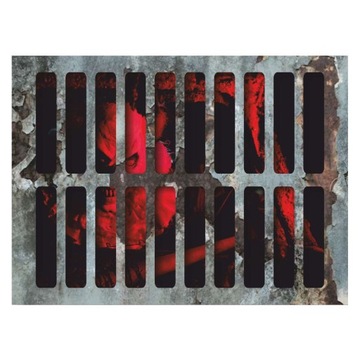 NAKLEJKA podłogowa KLAUN straszna HALLOWEEN stal KRATKA