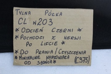 MERCEDES W203 CL203 CLC POLIČKA ZADNÍ KUFRU