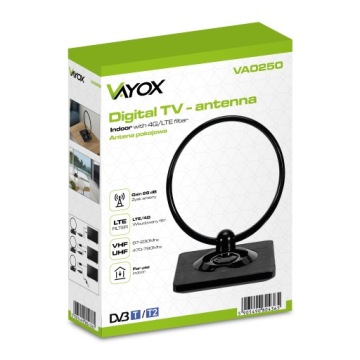 АКТИВНАЯ ВНУТРЕННЯЯ АНТЕННА DVB-T2 ДЛЯ НАЗЕМНОГО ТЕЛЕВИДЕНИЯ 4K LTE УСИЛИТЕЛЬ MUX8 VAYOX