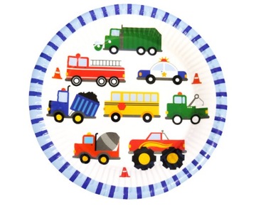 Набор тарелок, бумажных стаканчиков, Машинки, Экскаватор, стройка на День Рождения