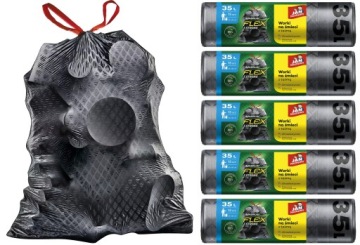 JAN NIEZBĘDNY мешки для мусора FLEX & STRONG MEGA STRONG STAMPING 35л 75 шт.