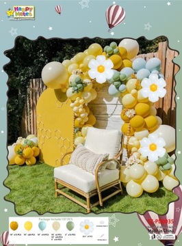GIRLANDA BALONOWA BALONY KWIATY KOLOROWE WIOSENNE