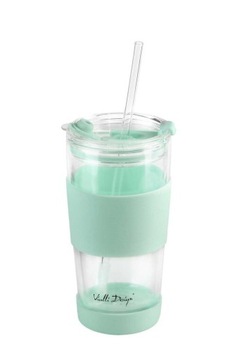 ТЕРМОСТЕКЛЯННАЯ КРУЖКА С СОЛОМОЙ FUORI MINT 600 МЛ