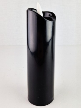 СВЕЧА СВЕТОДИОДНАЯ 5 СМ Х 17,5 СМ НА АККУМУЛЯТОРЕ (2XR6) ЧЕРНАЯ + БАТАРЕИ