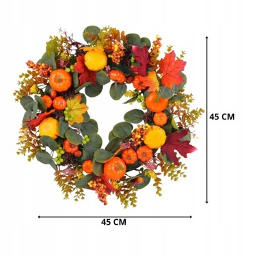 Декоративный осенний венок на дверном венке многоцветный головной убор тыквы