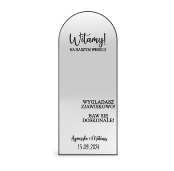 NAPIS NAKLEJKI NA LUSTRO ŚLUBNE ŚLUB WESELE TABLICA POWITALNA