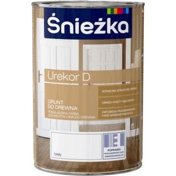 UREKOR D Grunt Do drewna 0,8L BIAŁA Śnieżka