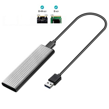 Устройство чтения USB 3.0–NGFF M.2, твердотельный накопитель B-Key 6 Гбит/с во внешнем корпусе