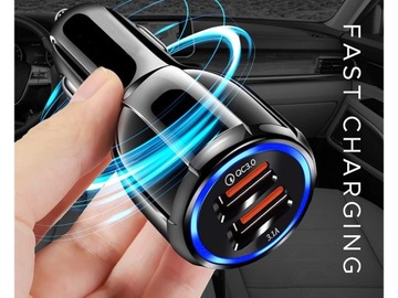 АВТОМОБИЛЬНОЕ ЗАРЯДНОЕ УСТРОЙСТВО ДЛЯ ПРИЖИГАЛКИ 2xUSB QUICKCHARGE 3.0 FAST