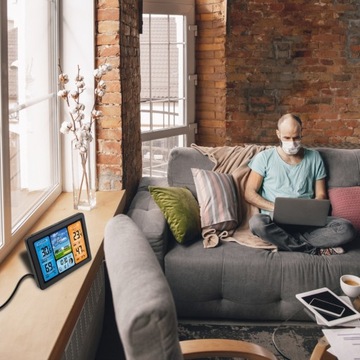 БЕСПРОВОДНАЯ ПОГОДНАЯ СТАНЦИЯ ПОГОДА Гигрометр Термометр Датчик Часы Дата