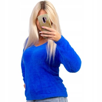 F519 SWETER DAMSKI ALPAKA Z DEKOLTEM CHABER r. 38