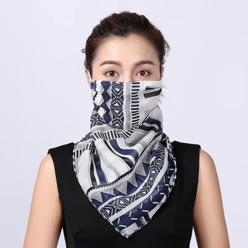 New Chiffon Neck Scarf Face Wraps Sunscreen Neckerchief Floral Bandana