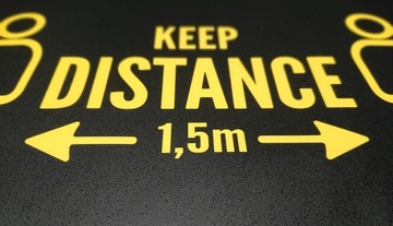 НАПОЛЬНАЯ НАКЛЕЙКА 30 см СОХРАНЯЙТЕ РАССТОЯНИЕ 1,5 м