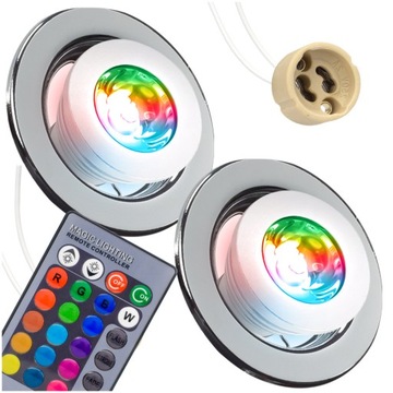 2x RAMKA SUFITOWA ŻARÓWKA LED RGB PILOT STERUJĄCY