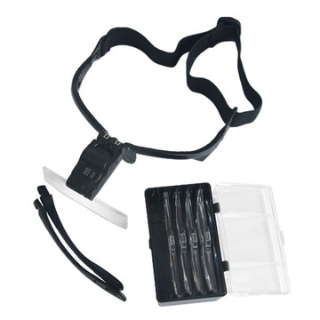 НАГОЛОВНАЯ ЛУПА СВЕТОДИОДНЫЙ ФОНАРЬ ОТ 1X ДО 3,5X 9892B ЛУПА