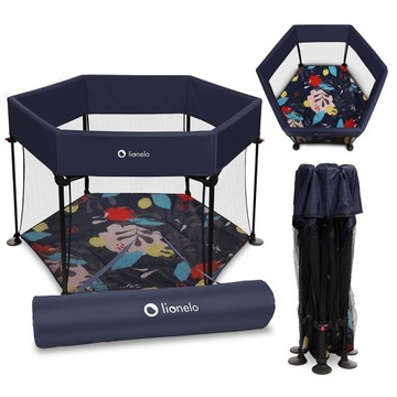 LIONELO duży kojec ROEL TORBA MATERAC Blue Navy