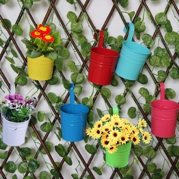 10 ЦВЕТНЫХ МЕТАЛЛИЧЕСКИХ ГОРШКОВ ДЛЯ ЦВЕТОВ, НАБОР ДЕКОРАТИВНЫХ ГОРШКОВ