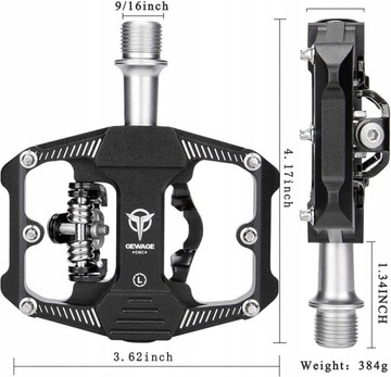 ПЛАТФОРМА ПЕДАЛИ ДЛЯ ВЕЛОСИПЕДА MTB с SPD, двусторонние