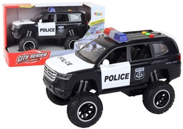 SAMOCHÓD TERENOWY POLICJA AUTO 1:14 NAPĘD OTWIERANE DRZWI ŚWIATŁA DŹWIĘK