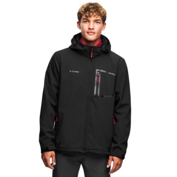ALPINUS МУЖСКАЯ КУРТКА SOFTSHELL С КАПЮШОНОМ STENSHUVUD ВОДОНЕПРОНИЦАЕМАЯ ЧЕРНАЯ M