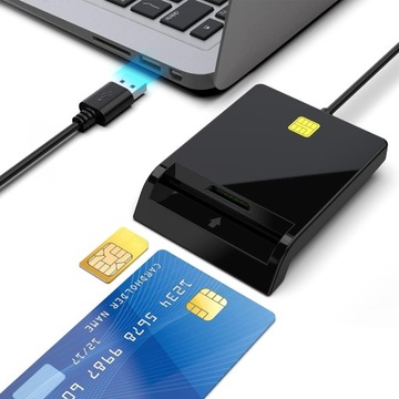 CZYTNIK KART KIEROWCÓW CHIPOWY USB SMART CARD E-DOWODU ZGODNY Z SIM I ID