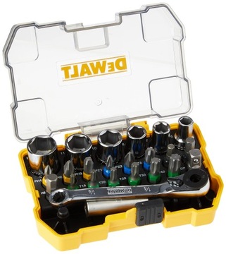 Zestaw bitów nasadek z grzechotką DeWALT DT71516