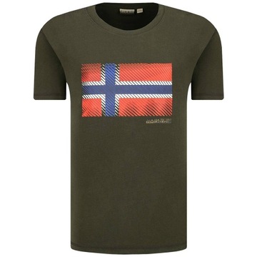 Napapijri T-Shirt Męski NP000IX2 Khaki -40%