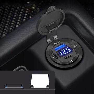 Автомобильный вольтметр USB зарядное устройство QC3.0 2PD 20W