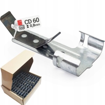 Поворотная подвеска для гипсокартонных профилей CD 60 с пружиной, 100 шт.