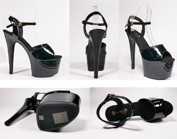SEXY CZÓŁENKA CZARNE SZPILKI DAMSKIE NA PLATFORMIE SEXY BUTY SEXYHEELS r.43