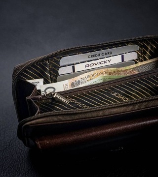 ROVICKY CPR-043 коричневая кожаная поясная сумка