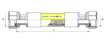 ГИБКИЙ ГАЗОВЫЙ ШЛАНГ 1/2 дюйма WW 50 см
