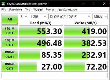 Твердотельный накопитель 120 ГБ SATA III 2,5 дюйма 3D NAND 550 МБ/с