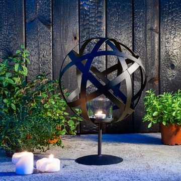 САДОВЫЙ ШАР, МЕТАЛЛИЧЕСКОЕ украшение для ЧЕРНЫХ СВЕЧ - идеально подходит для беседки.