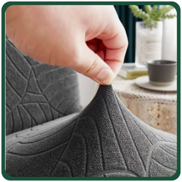 НАБОР ИЗ 6ШТ. ПОКРЫТИЕ НА СТУЛ, ТЕМНО-СЕРЫЙ ВЕЛЮР, ЖАККАРДОВЫЕ УЗОРЫ