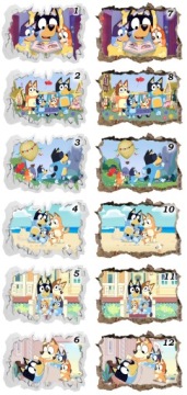 3D наклейки Bluey для детей 100x70