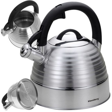 Czajnik Tradycyjny 2,8L STAL NRDZ METALOWY Gwizdek GAZ INDUKCJA Srebrny