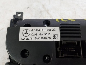 MERCEDES C W204 PANEL KLIMATIZACE A2049003903 EVROPA