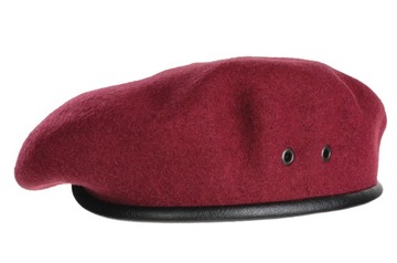 Polski BERET TŁOCZONY WP Wełna BORDOWY rozm. 61