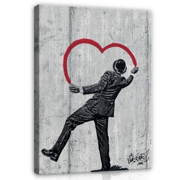 OBRAZ NA PŁÓTNIE BANKSY GRAFFITI SZTUKA ABSTRAKCJA DO PRZEDPOKOJU 100x70