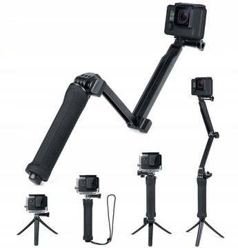 Selfie Stick Kijek Uchwyt 3WAY Statyw do GoPro 12 11 10 9 8 3w1