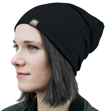 DAMSKA CZAPKA BEANIE KRASNAL NA ZIMĘ CZARNA ROZM M