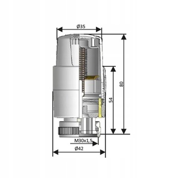 Термостатическая головка SCHLOSSER для клапанов SH M30x1,5
