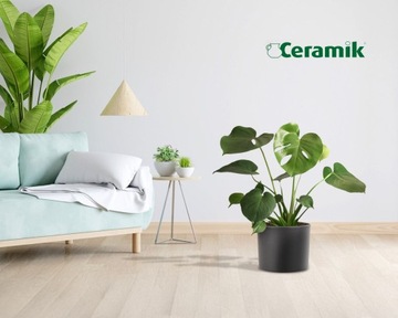 ЦВЕТОЧНЫЙ ВАЗ КЕРАМИЧЕСКИЙ ЦВЕТОЧНЫЙ ВАЗ ЧЕРНАЯ КРЫШКА ДЛЯ ЦВЕТОВ 28 СМ