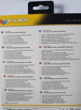 Карта расширения ICYBOX PCIe для 2 твердотельных накопителей M.2