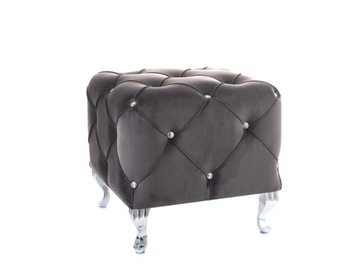 Puf HESTIA K VELVET szary glamour SIGNAL
