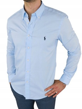 1 KOSZULA RALPH LAUREN POLO BŁĘKITNA SLIM FIT L