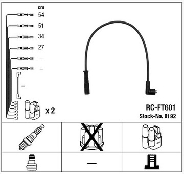NGK WIRES КАБЕЛИ ЗАЖИГАНИЯ 8192 RC-FT601