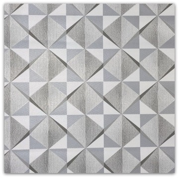 TAPETY TAPETA GEOMETRYCZNA 3D SZARA ECRU ZŁOTA